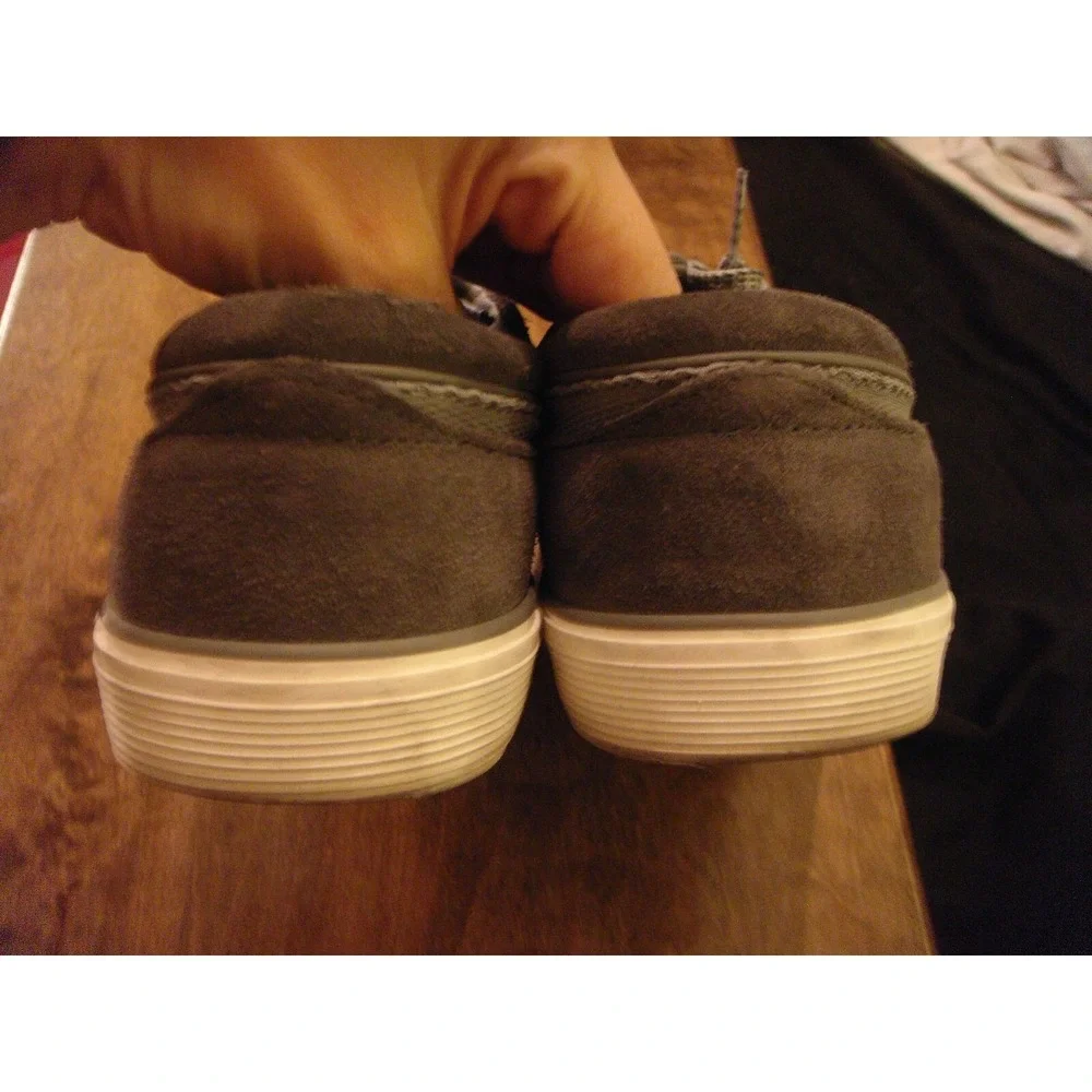 Mens Polo By ralph Lauren Faxon low 12D gray grey‎ suede accent shoes